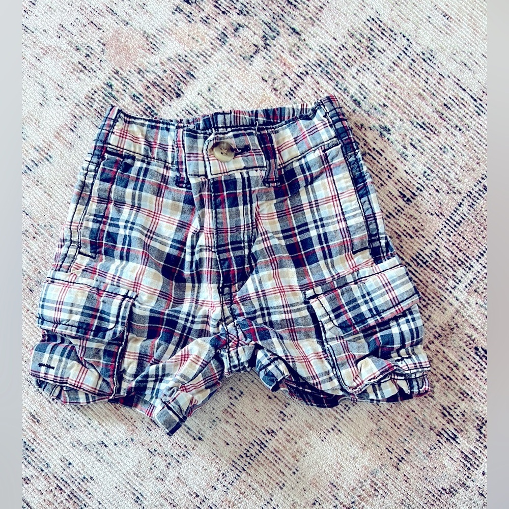 Crazy 8 Plaid Kids Shorts - Red, Blue, White